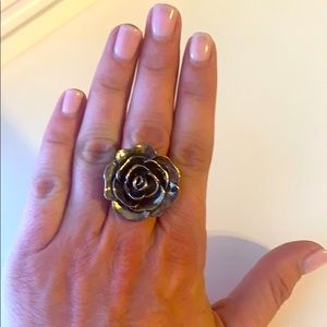 Metal Flower Adjustable Elastic Ring